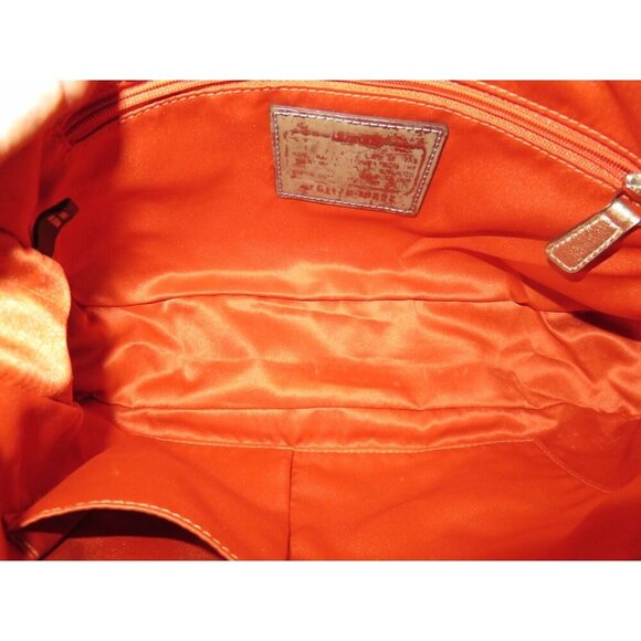 Coach Poppy Signature C Metallic Sateen & Leather Messenger Flap Satchel  #18352 - Picture 8 of 15